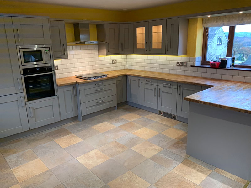 Stone grey kitchen facelift - after